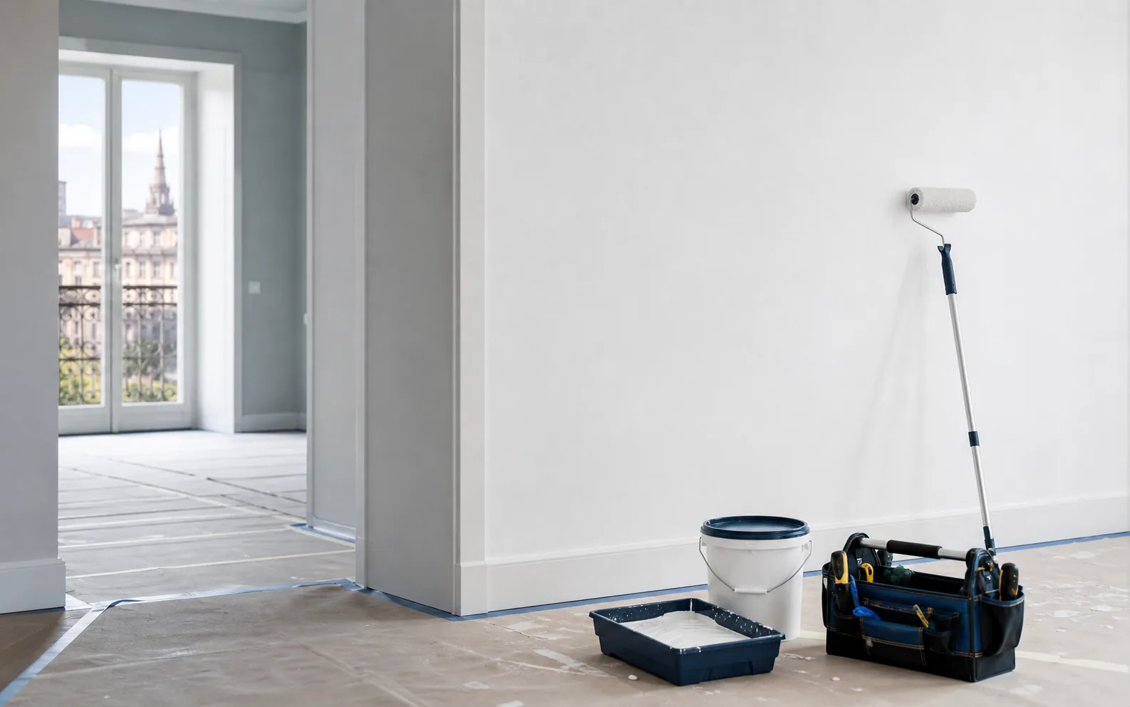Tinteggiatura e manutenzione interna con strumenti professionali